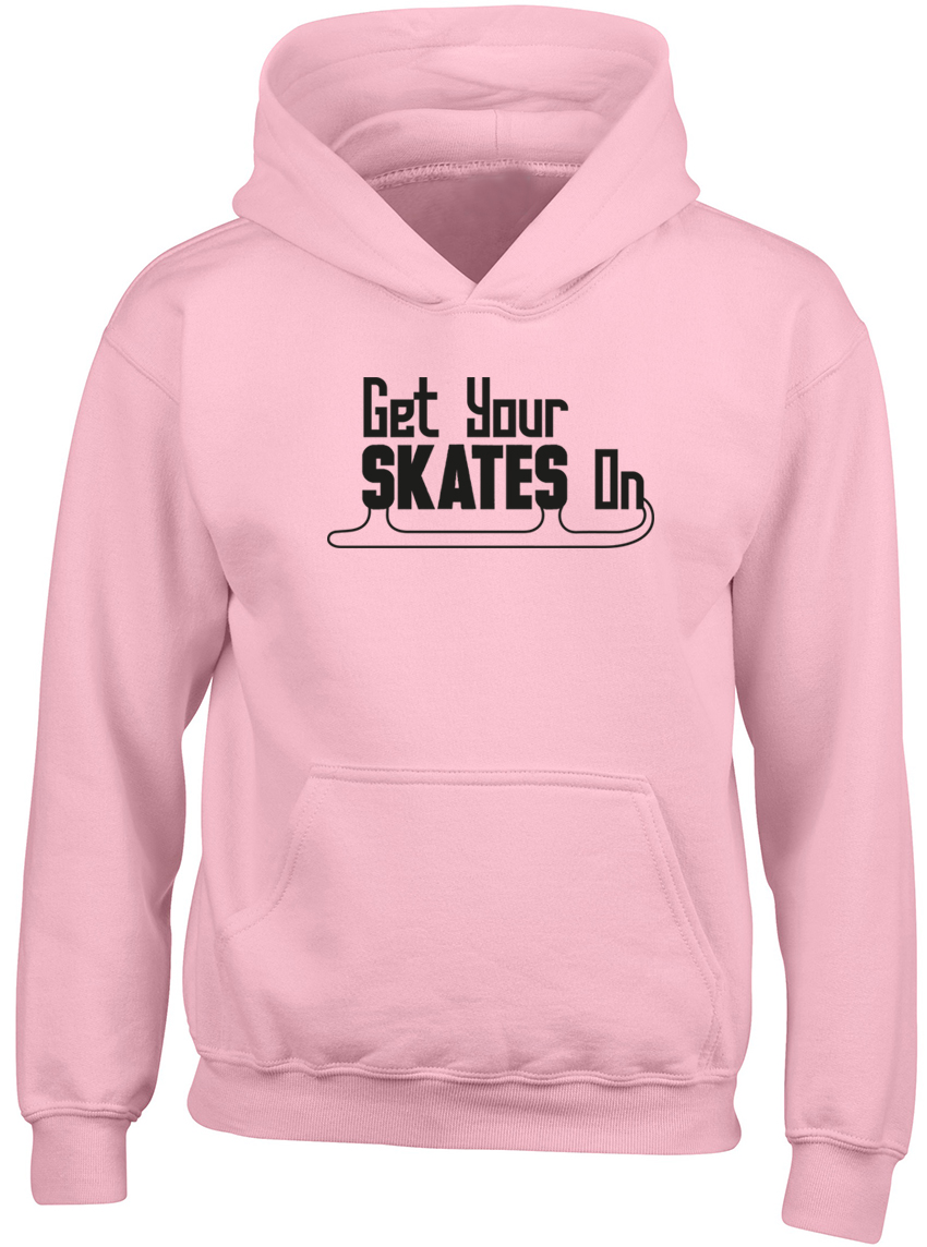 Get your Skates on Ice Skating Boys Girls Kids Childrens Hoodie eBay